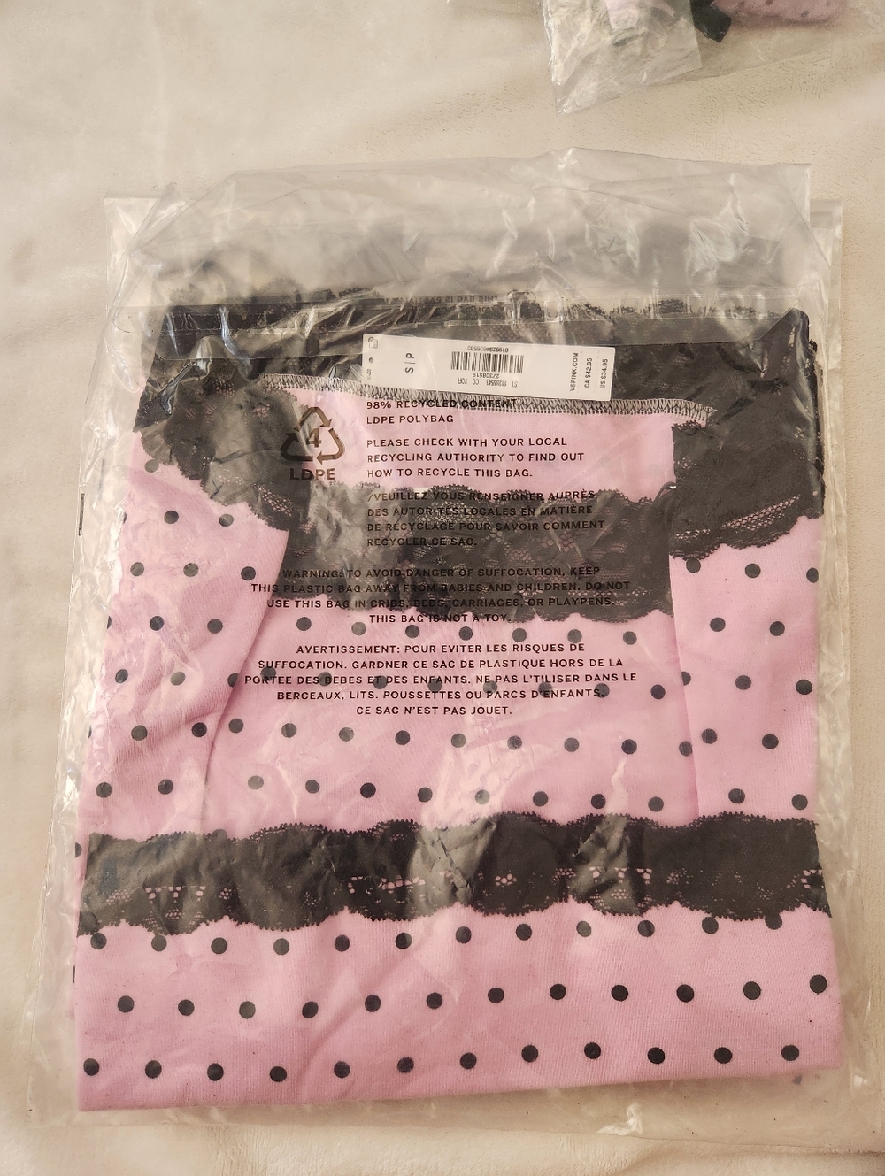 PINK Victoria's Secret Pink Polka Dot Lace-Trim Stella Tank - Picture 6 of 6